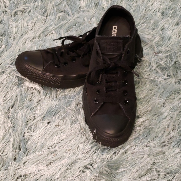 Converse Shoes - Black on black converse chucks all stars m 6 w 8